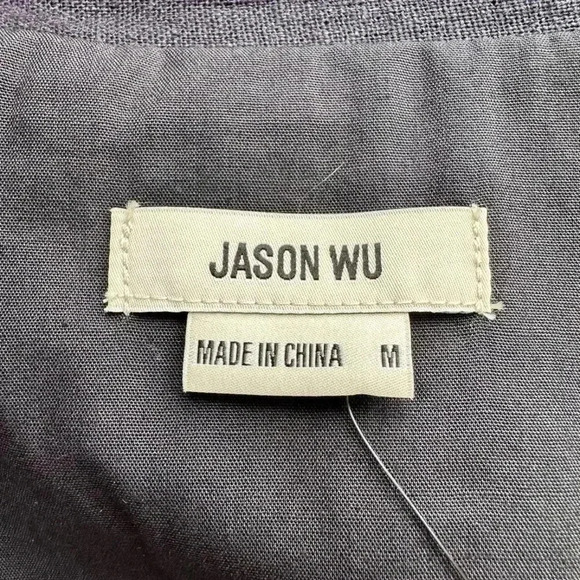 JASON WU NWT SZ M Cropped Blazer Navy w/ Gray Glen Plaid, Double Breasted CLASSY - Picture 6 of 8